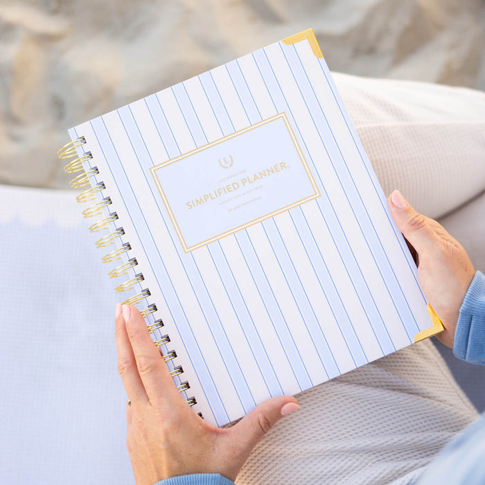 2026 Spiral Weekly Simplified Planner - Serene Stripe