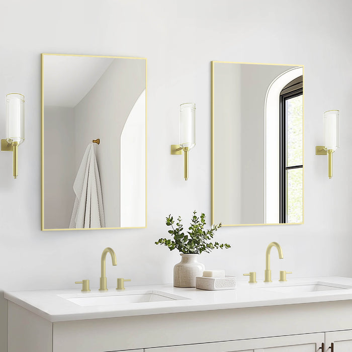 24" x 36" Shatterproof Wall Mount Metal Frame Mirror - FM1-2436