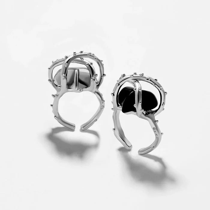 2Pcs Vintage Silver Knuckle Rings Set MO Gift MODELONES # 0002
