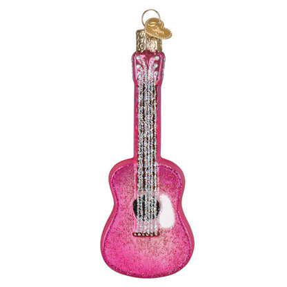 Glittered Glam Guitar Ornament