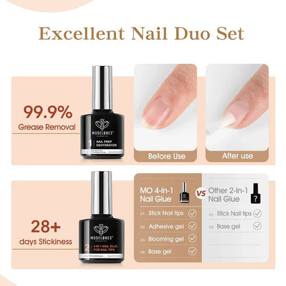 Free Nail Glue with Nail Prep Dehydrator Set Gift MODELONES #