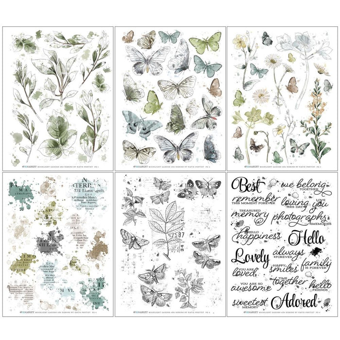 49 And Market Rub-Ons 6"X8" 6/Sheets - Moonlit Garden