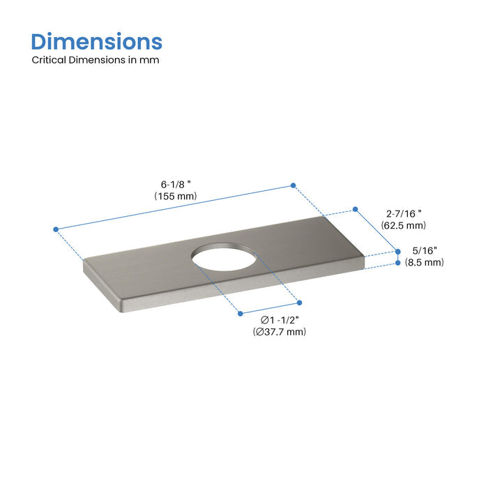 6 Inch Quadra Bathroom Faucet Hole Cover - FC-102