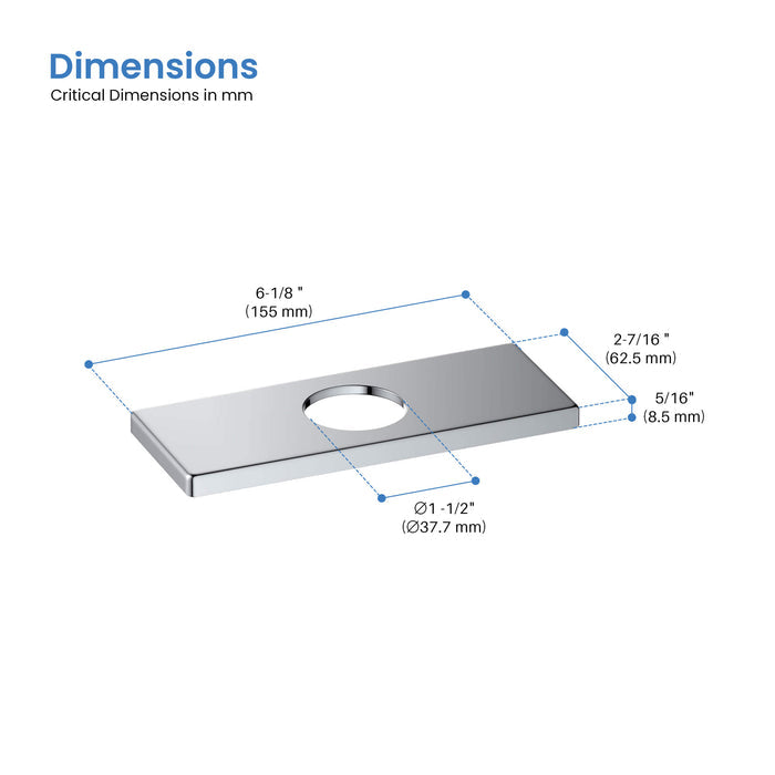 6 Inch Quadra Bathroom Faucet Hole Cover - FC-102
