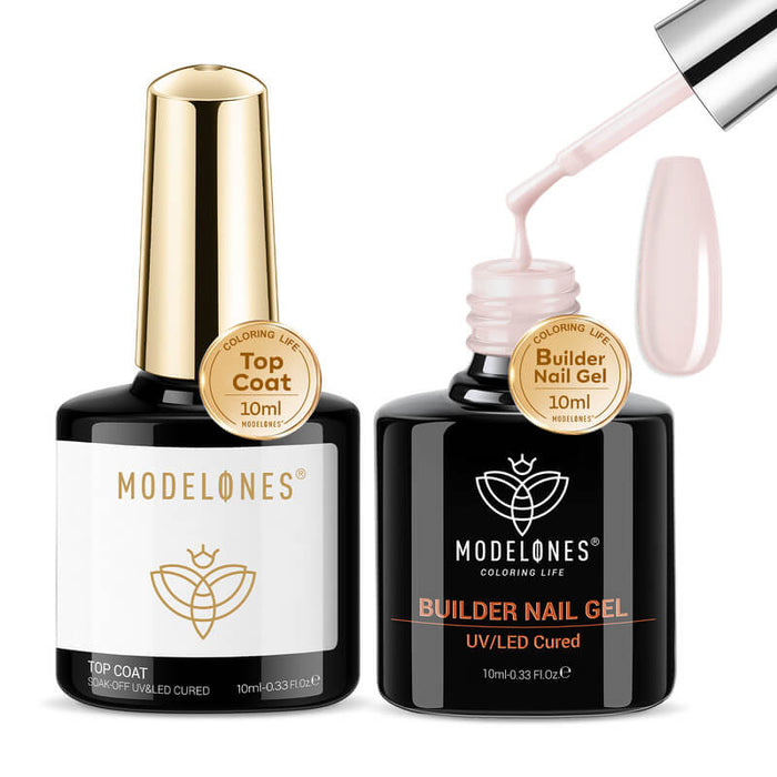 8 in 1 Builder Nail Gel & Top Coat Set 10ml - Nude Pink Builder Gel MODELONES #