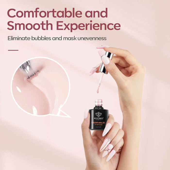 8 in 1 Builder Nail Gel & Top Coat Set 10ml - Nude Pink Builder Gel MODELONES #