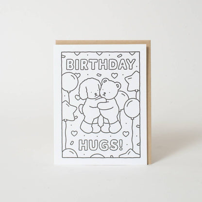 Birthday Hugs DIY Coloring Card by Bobbie Goods