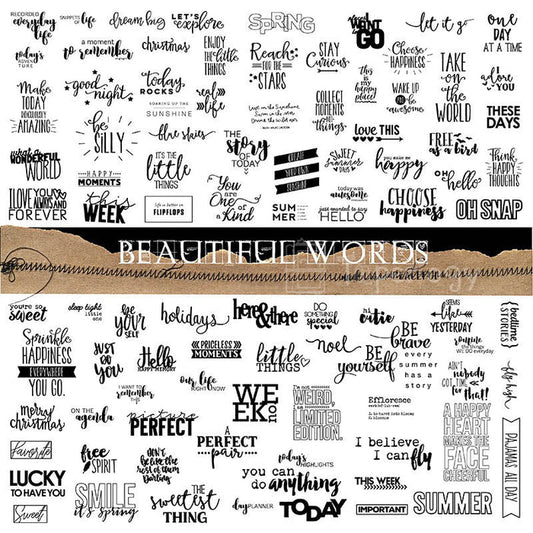 90 Pcs  Phrase Vellum Stickers