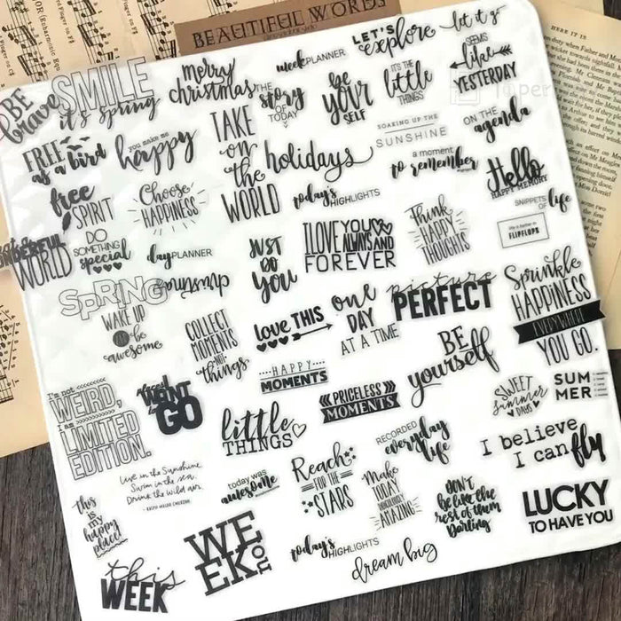 90 Pcs  Phrase Vellum Stickers