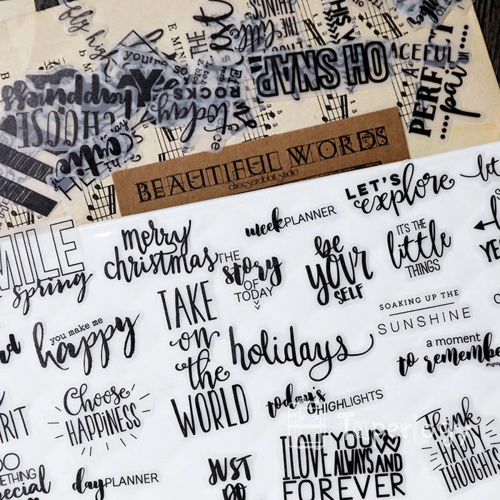 90 Pcs  Phrase Vellum Stickers