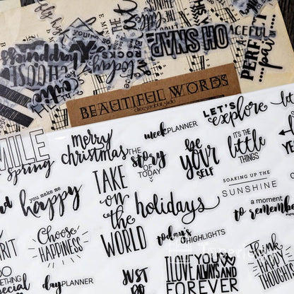 90 Pcs  Phrase Vellum Stickers
