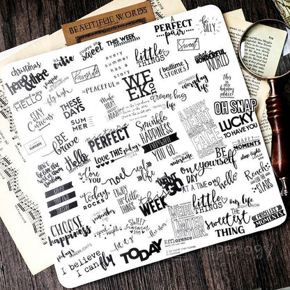 90 Pcs  Phrase Vellum Stickers