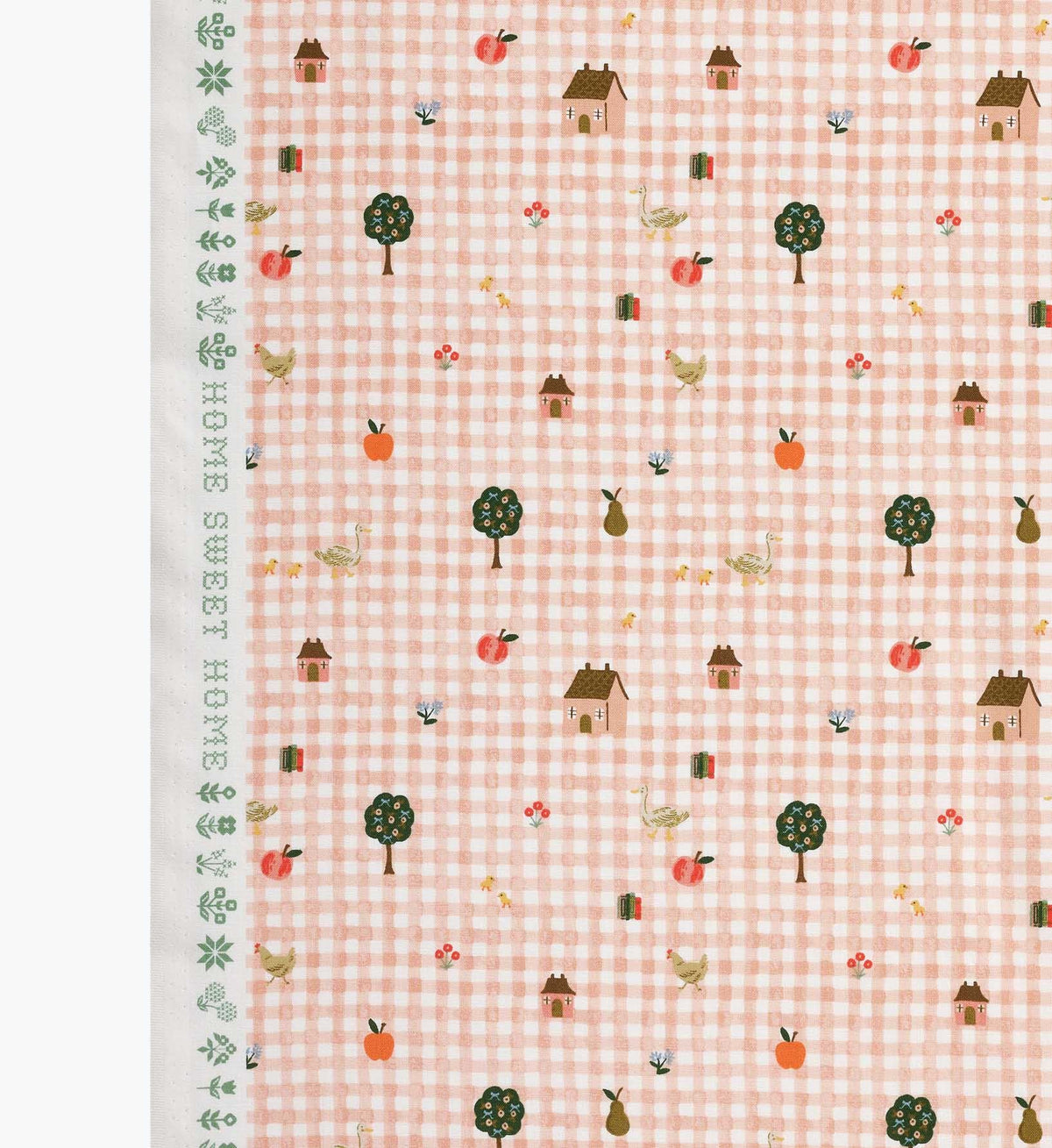 Farmhouse Gingham Cotton Fabric - Pink