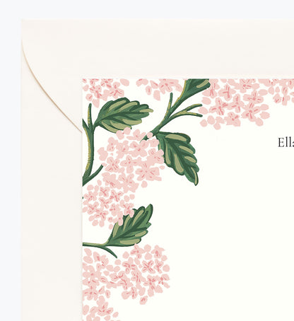 Floral Personalized Stationery  - Hydrangea Blush