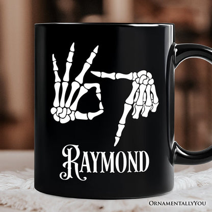 67 Skeleton Hands Personalized Mug, Six Seven Funny Meme Gift with Custom Name