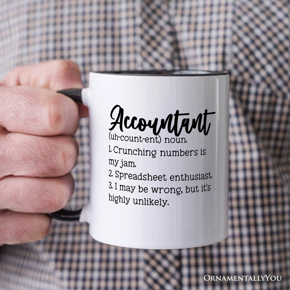 Accountant Definition Personalized Mug, Finance Office Employee Funny Quote Gift with Custom Name
