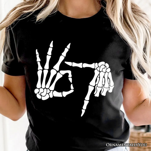 67 Skeleton Hands T-Shirt, Six Seven Funny Meme Tee