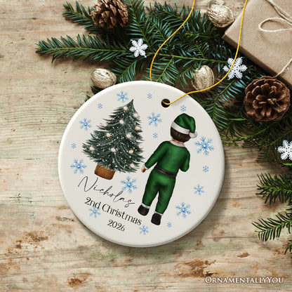 Baby’s 2nd Christmas Personalized Ornament, Cute Custom Handmade Second Xmas Keepsake