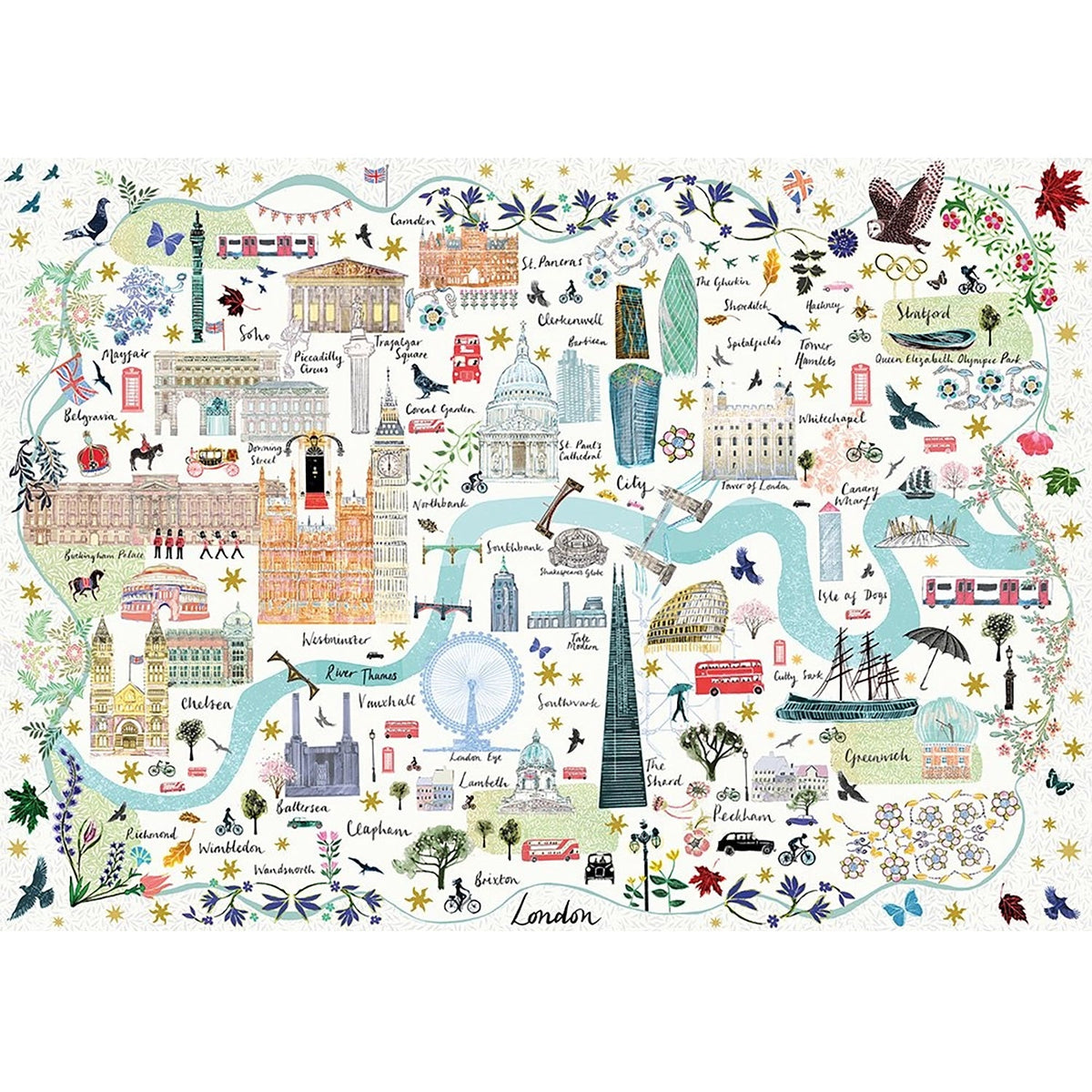 Gibsons Josie Shenoy Map of London 1000pc Puzzle