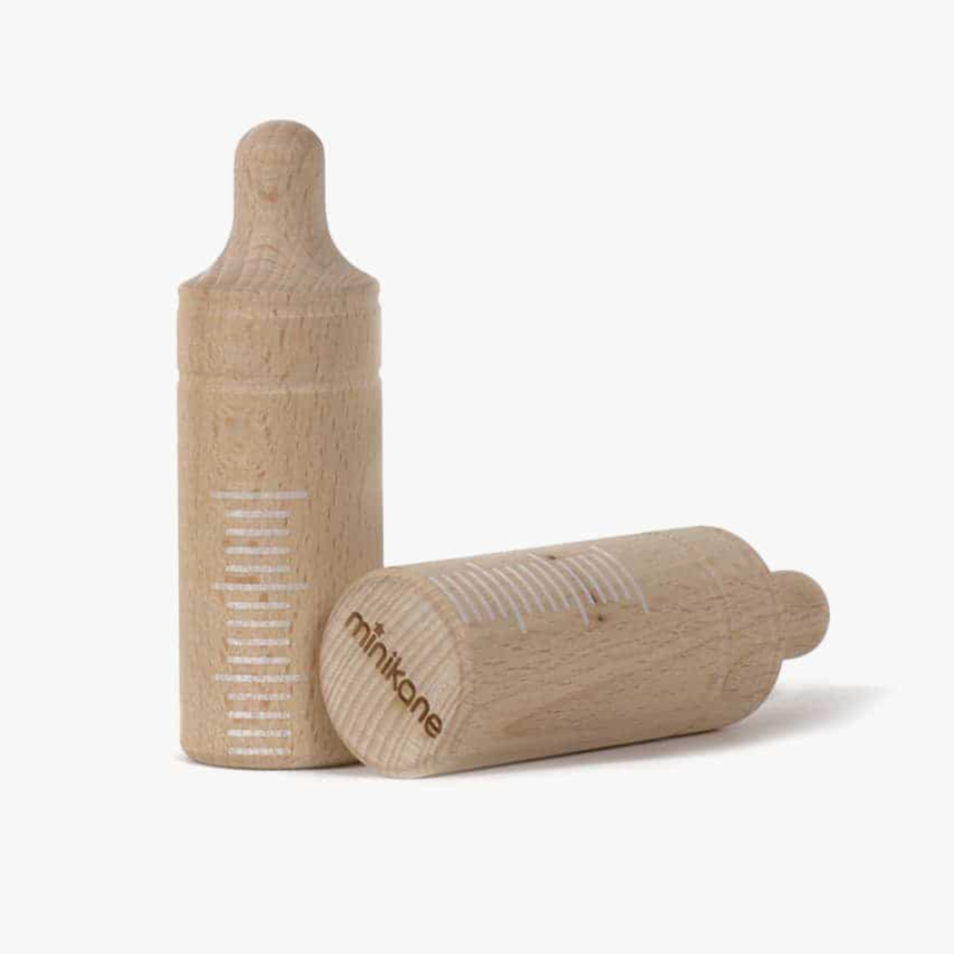 Bobby Graduated Wooden Baby Doll Bottle 10cm