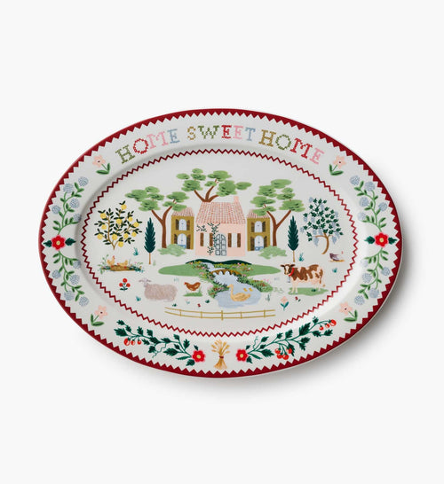 Large Porcelain Serving Platter - Home Sweet Home