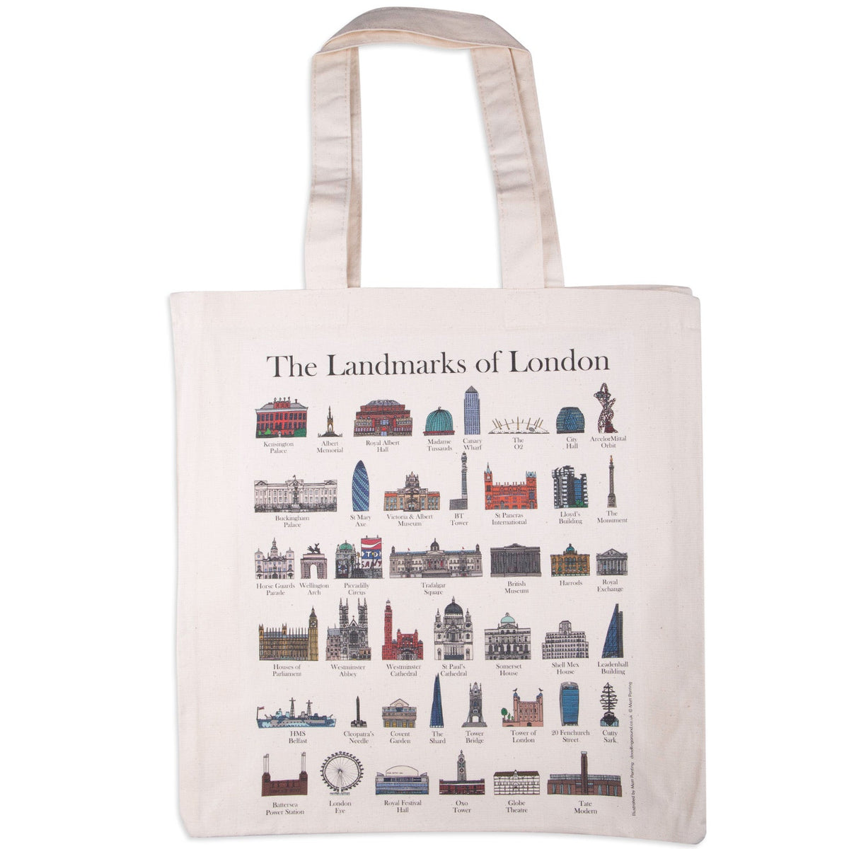 The Landmarks Of London Cotton Canvas Tote Bag