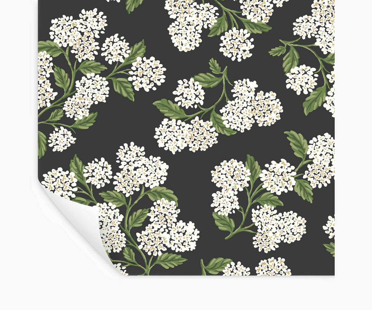 Hydrangea Peel & Stick Wallpaper - Black & White