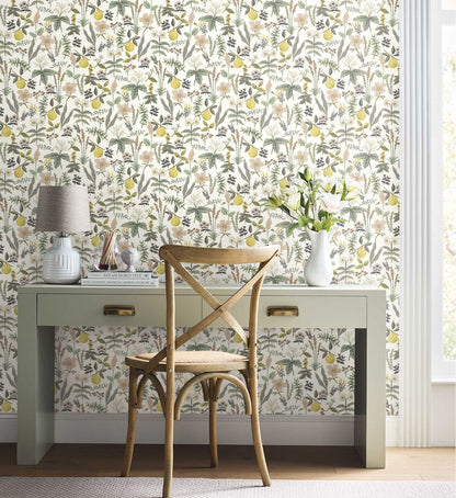 Herb Garden Peel & Stick Wallpaper - Cream