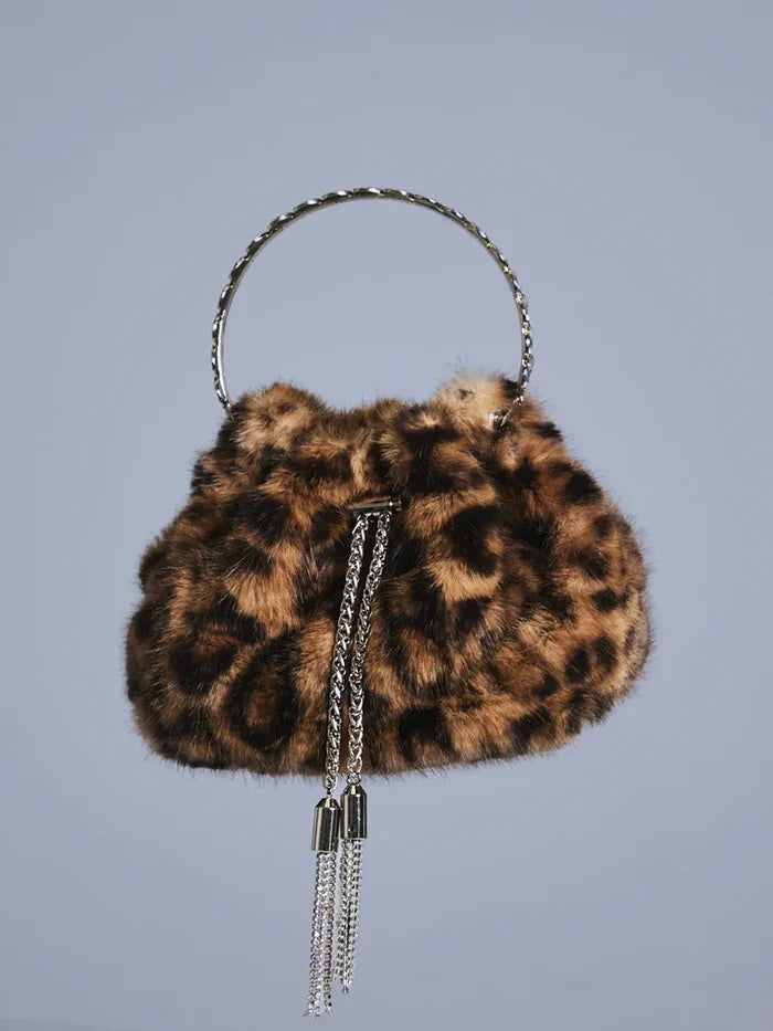 Adaja Leopard Faux Fur Bag