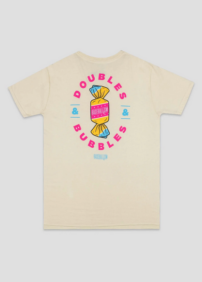Adult Doubles & Bubbles Tee - Pink