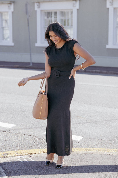 Petal and Pup USA DRESSES Alberta Midi Dress - Black