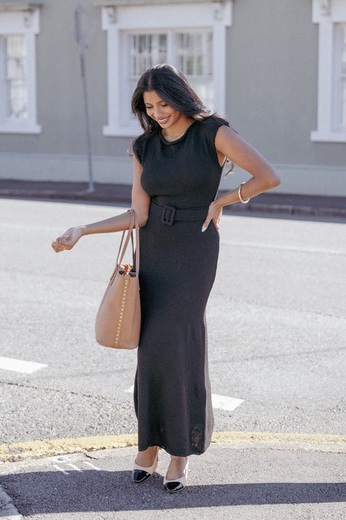Petal and Pup USA DRESSES Alberta Midi Dress - Black