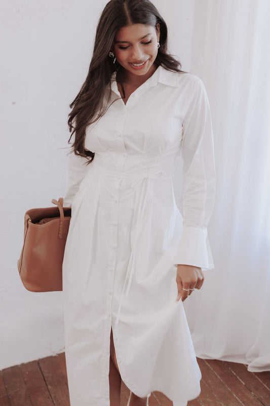 Petal and Pup USA DRESSES Alexander Shirt Dress - Ivory