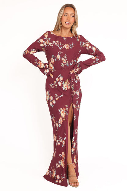 Petal and Pup USA DRESSES Alima Maxi Dress - Berry Floral