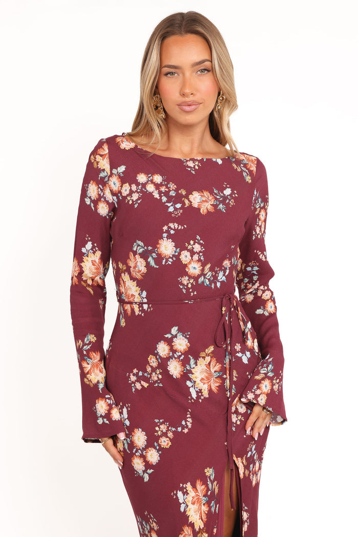 Petal and Pup USA DRESSES Alima Maxi Dress - Berry Floral