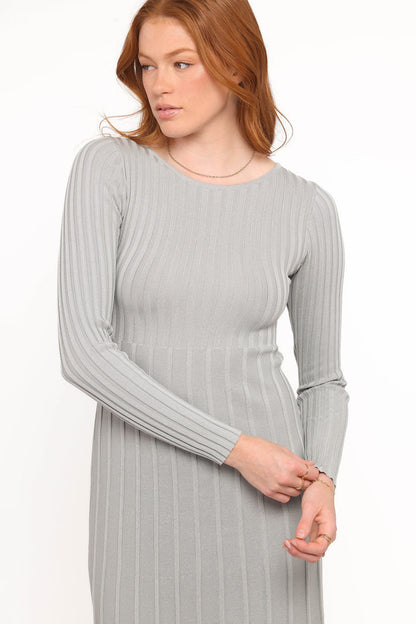 Petal and Pup USA DRESSES Alison Long Sleeve Maxi Dress - Grey