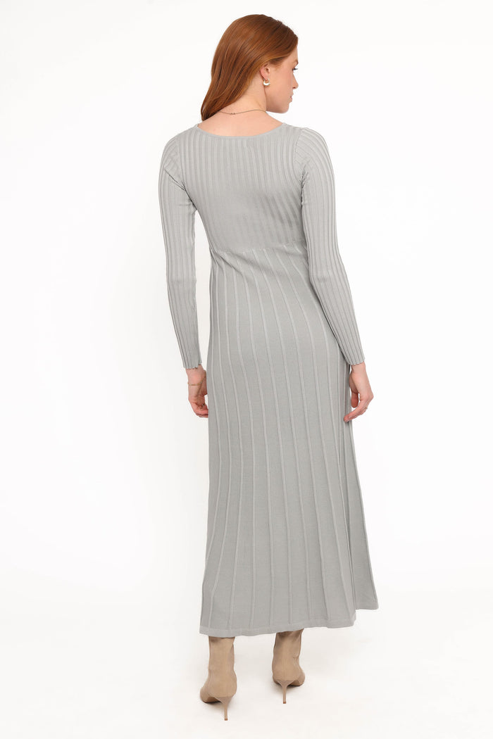 Petal and Pup USA DRESSES Alison Long Sleeve Maxi Dress - Grey