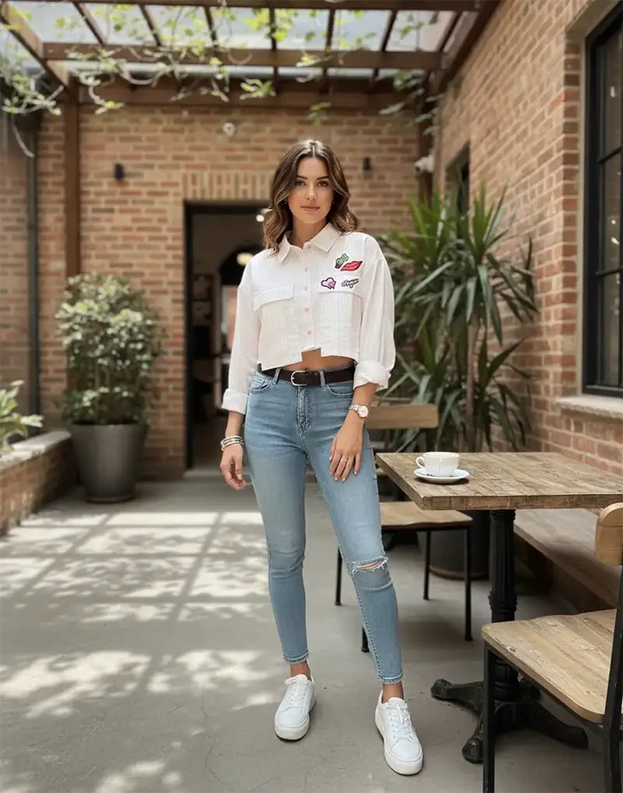 AMANI COLLARED TOP