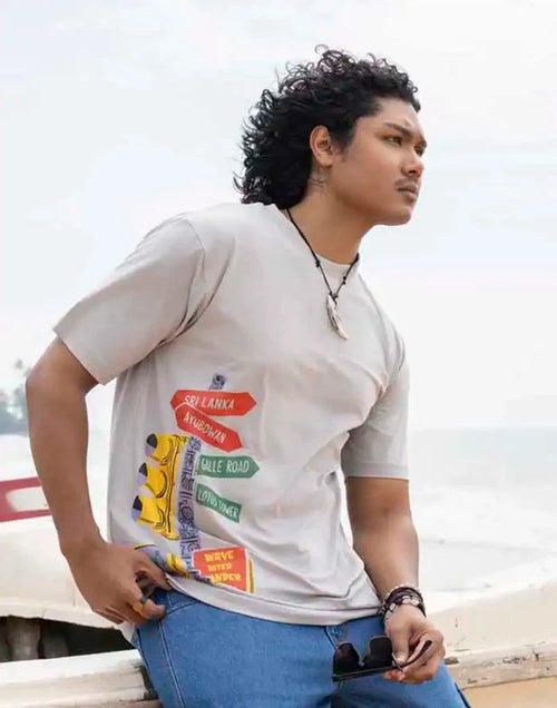AMAZING LANKA GRAPHIC PRINTED OVERSIZED T - SHIRT