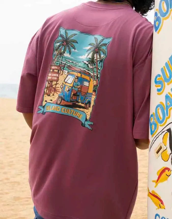 AMAZING LANKA GRAPHIC PRINTED OVERSIZED T - SHIRT