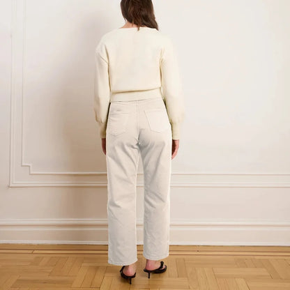 Amelia Barrel Trousers in Salt