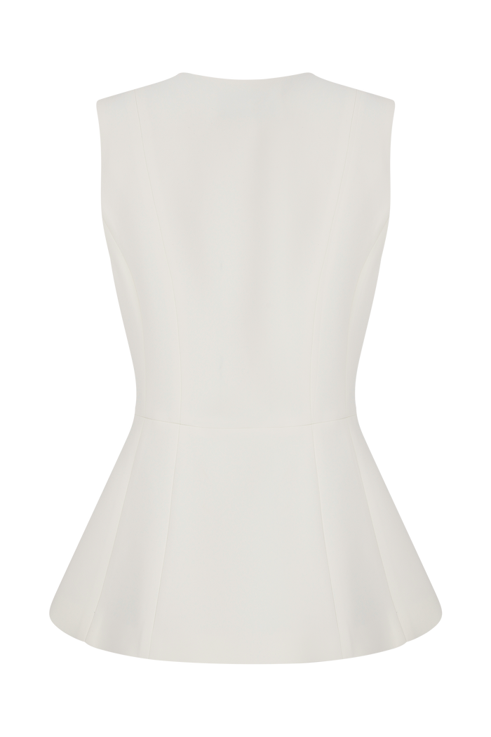 Angelie Suiting Vest Top - Ivory