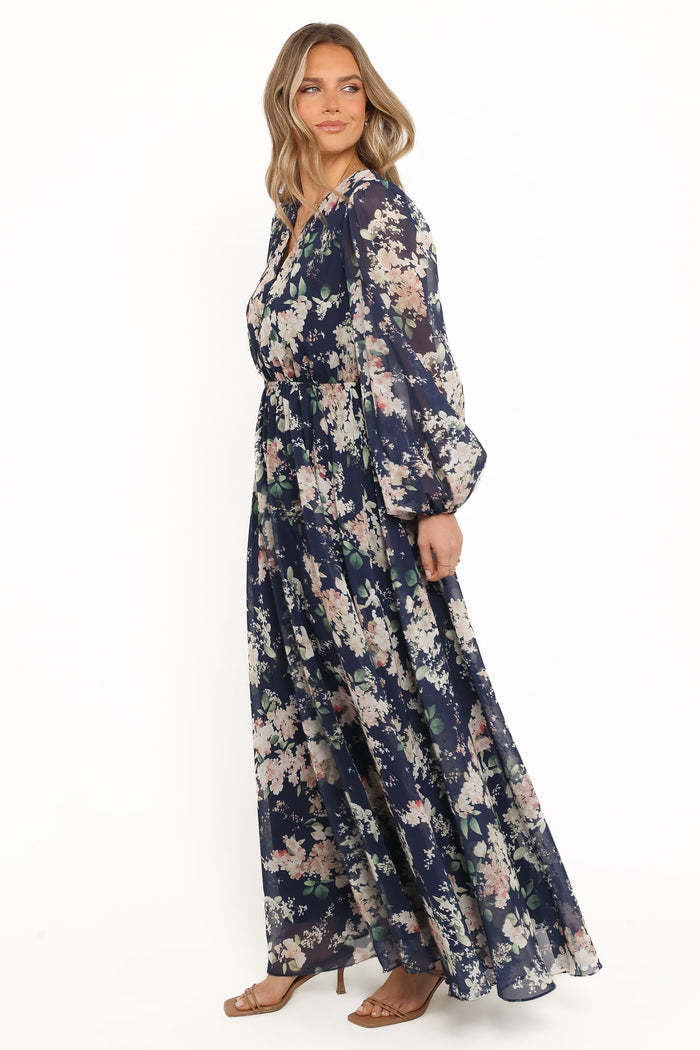 Petal and Pup USA DRESSES Anisa Maxi Dress - Navy Floral
