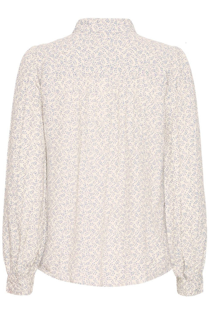 Soft viscose shirt by Atelier Rêve in a birch print. Lightweight, relaxed fit with cropped sleeves. Easy everyday styling. Shop now at Dotique.