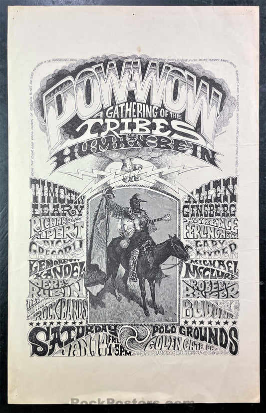 AUCTION - AOR-2.215 - Grateful Dead Timothy Leary - The Human Be-In - 1967 Poster - Golden Gate Park  - Very Good - SF Rock Posters & Collectibles