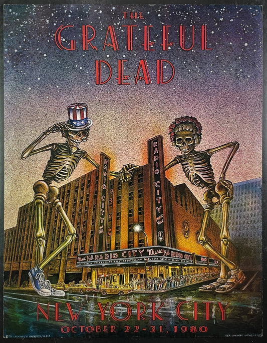 AUCTION -  AOR-4.45 Alt. - The Grateful Dead - 1980 Poster - Radio City - Very Good