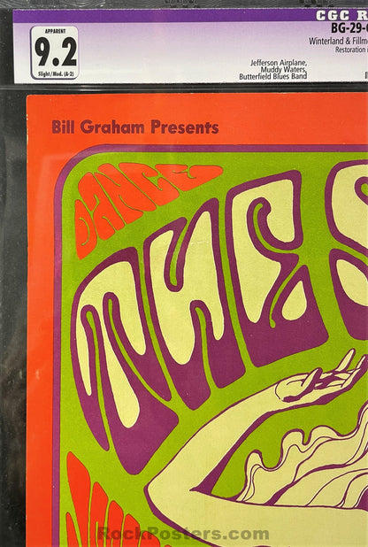 AUCTION - BG-29 - Jefferson Airplane - 1966 Poster - Fillmore Auditorium - CGC Restored Graded 9.2