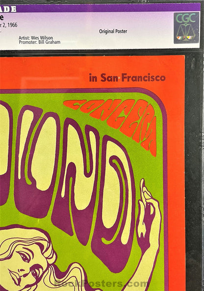 AUCTION - BG-29 - Jefferson Airplane - 1966 Poster - Fillmore Auditorium - CGC Restored Graded 9.2