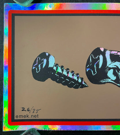 AUCTION - Emek - Evolve Screw '15 - Foil Handbill - Signed - Near Mint - SF Rock Posters & Collectibles