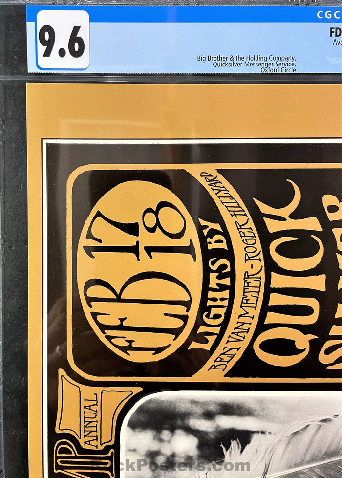 AUCTION - FD-48 - Janis Joplin Big Brother - Mouse Signed - 1967 Poster - Avalon Ballroom - CGC Graded 9.6